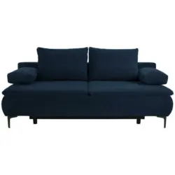 Boxspringsofa in Flachgewebe Dunkelblau