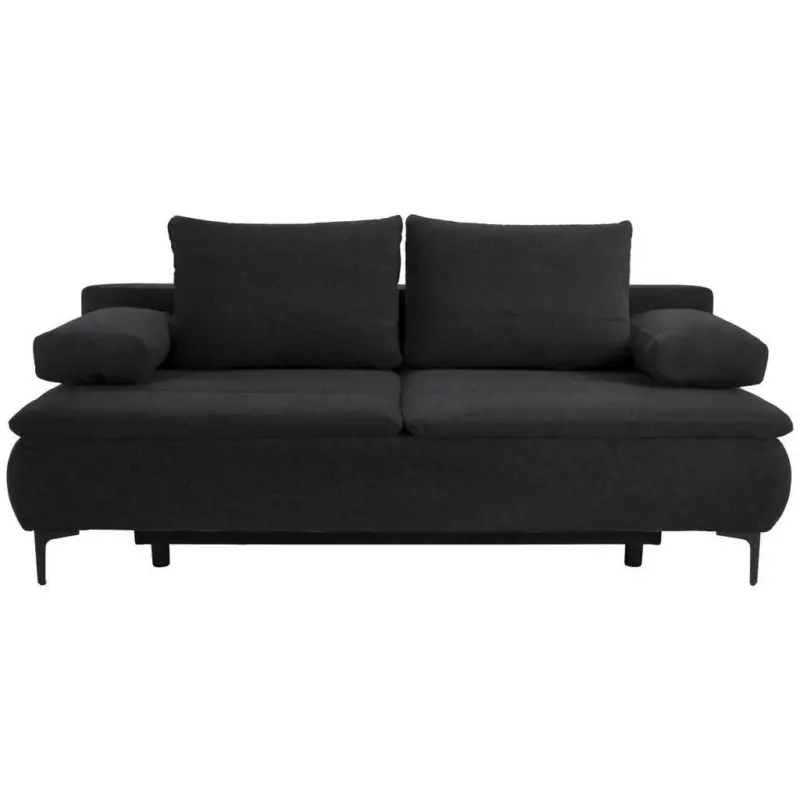 Boxspringsofa in Flachgewebe Dunkelgrau