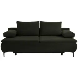 Boxspringsofa in Flachgewebe Dunkelgrün