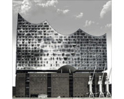 Glasbild Hamburg Elbphilharmonie V 50x50 cm