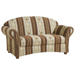 Zweisitzer-Sofa in Chenille Braun, Beige