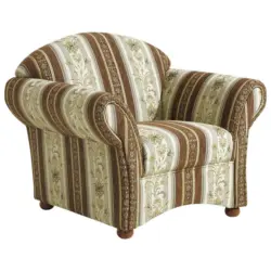 Sessel in Chenille Braun, Beige