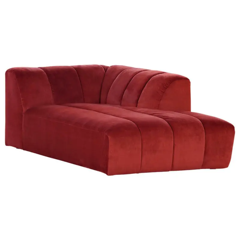 Récamiere in Samt Rot