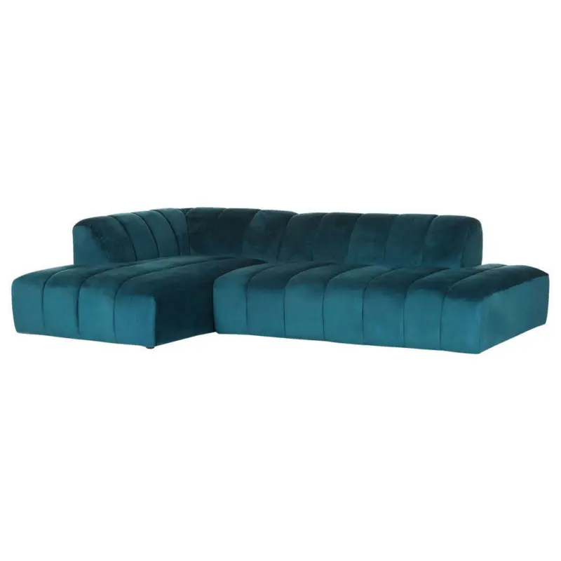 Ecksofa in Samt Petrol