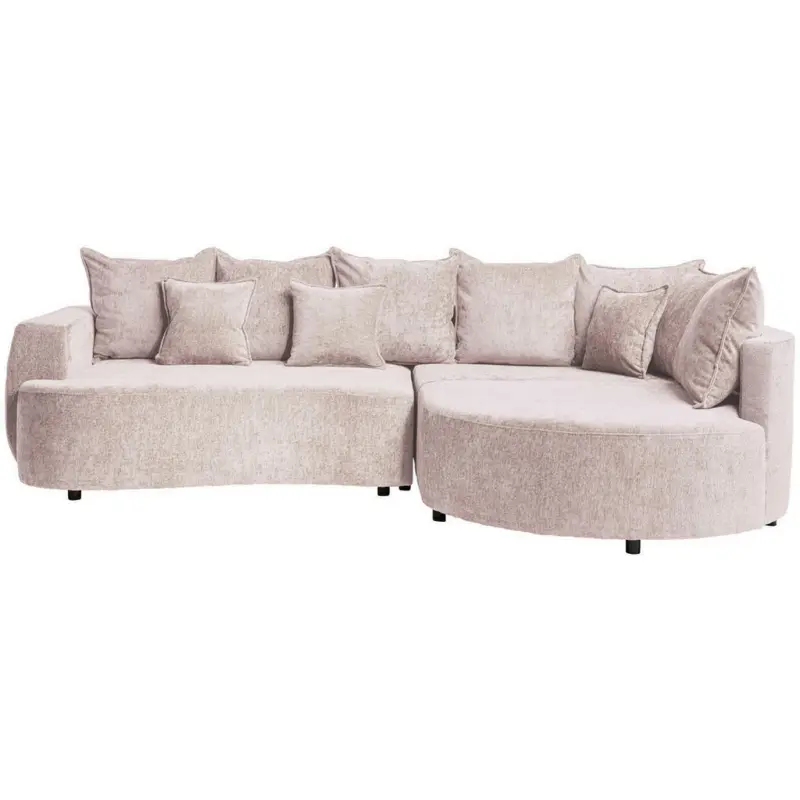Ecksofa in Chenille Beige