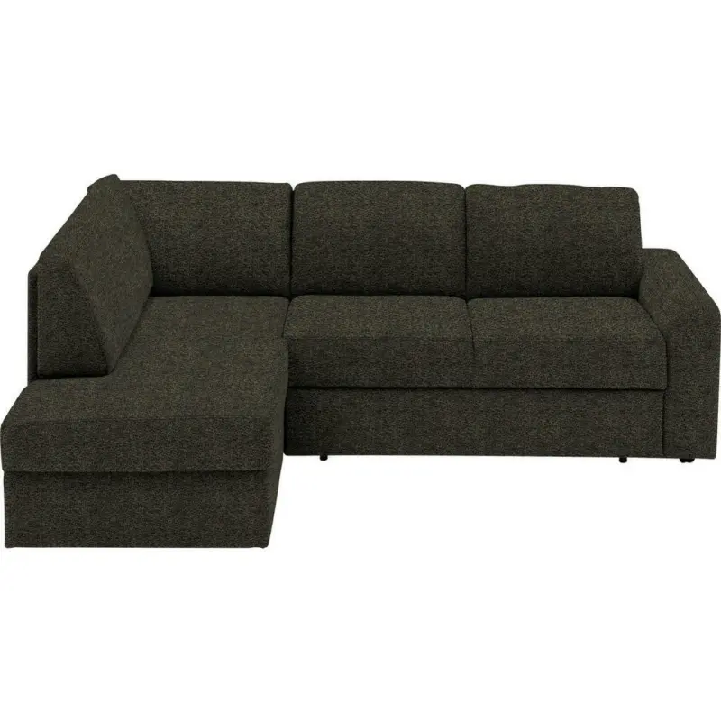 Ecksofa in Webstoff Dunkelgrün