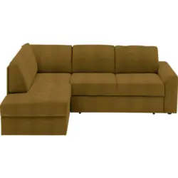 Ecksofa in Webstoff Dunkelgelb