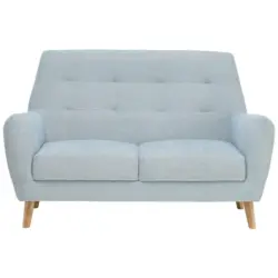 Zweisitzer-Sofa in Webstoff Blau