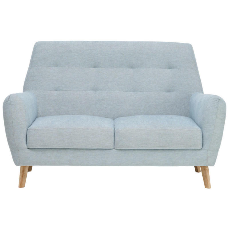 Zweisitzer-Sofa in Webstoff Blau