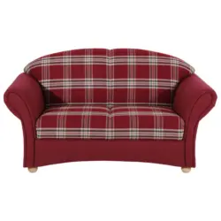 Zweisitzer-Sofa in Flachgewebe Rot
