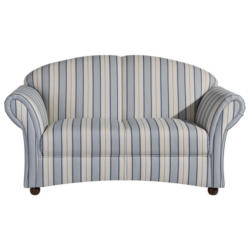 Zweisitzer-Sofa in Flachgewebe Blau, Beige