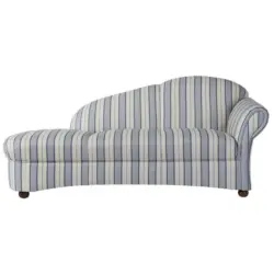 Récamiere in Flachgewebe Blau, Beige