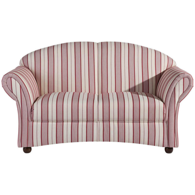 Zweisitzer-Sofa in Flachgewebe Rot, Beige