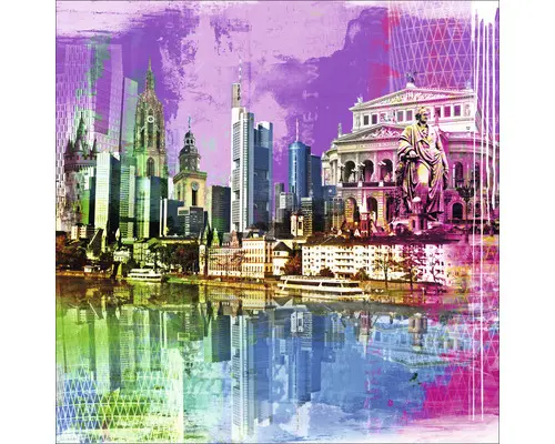 Glasbild Frankfurt I 20x20 cm