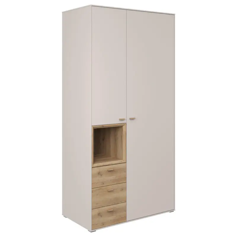 Drehtürenschrank in Eichefarben, Sandfarben