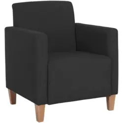 Sessel in Flachgewebe, Leinenoptik Schwarz