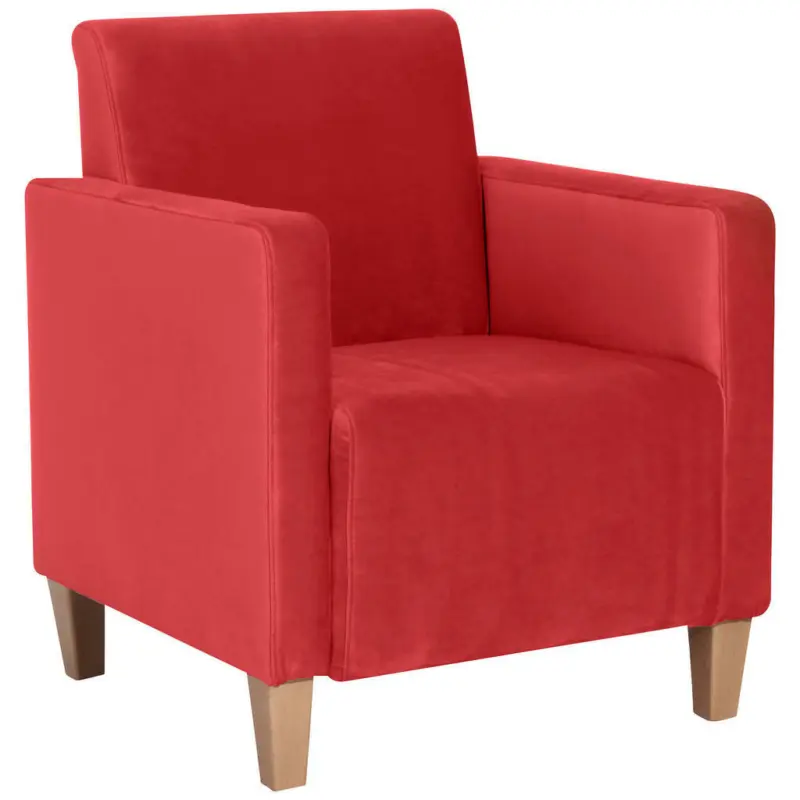 Sessel in Samt, Velours Rot