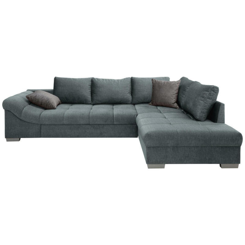 Ecksofa in Velours Blau