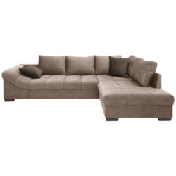 Ecksofa in Velours Hellbraun