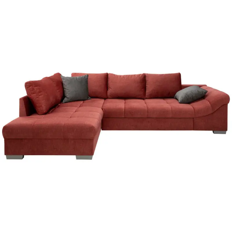 Ecksofa in Velours Koralle