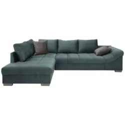 Ecksofa in Velours Blau