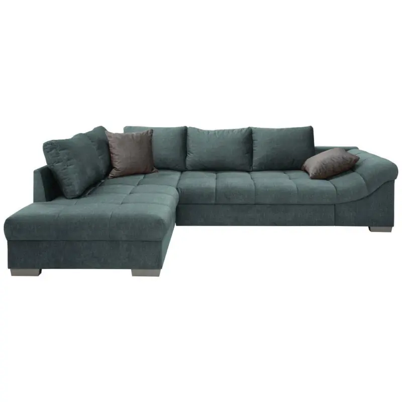 Ecksofa in Velours Blau