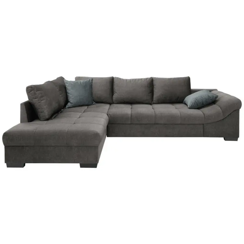 Ecksofa in Velours Grau