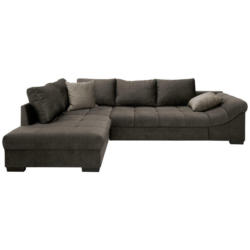 Ecksofa in Velours Dunkelbraun