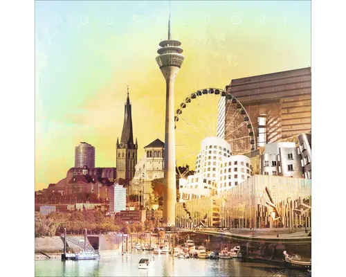 Glasbild Düsseldorf XV 20x20 cm