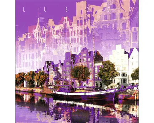 Glasbild Lübeck VI 20x20 cm