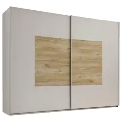 Schwebetürenschrank in Eichefarben, Champagner