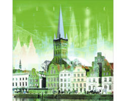 Glasbild Lübeck I 30x30 cm