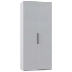 Dreht&uuml;renschrank in Wei&szlig;, Hellgrau