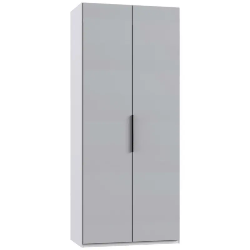 Dreht&uuml;renschrank in Wei&szlig;, Hellgrau