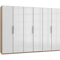 Drehtürenschrank in Weiß, Eichefarben