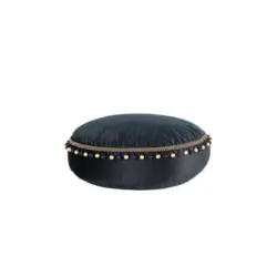 Pouf in Schwarz Textil