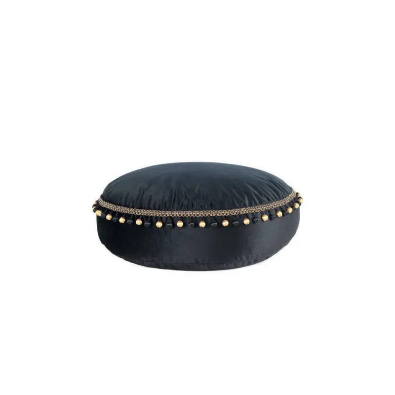 Pouf in Schwarz Textil