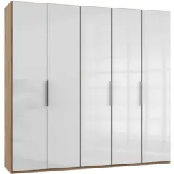 Drehtürenschrank in Weiß, Eichefarben
