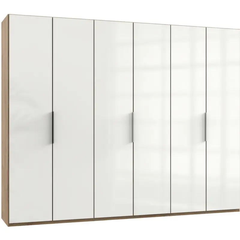 Drehtürenschrank in Weiß, Eichefarben