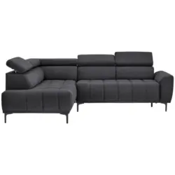 Ecksofa in Velours Graphitfarben