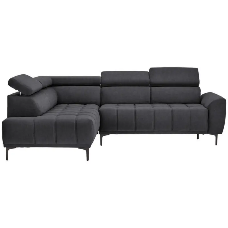 Ecksofa in Velours Graphitfarben