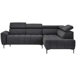 Ecksofa in Velours Graphitfarben
