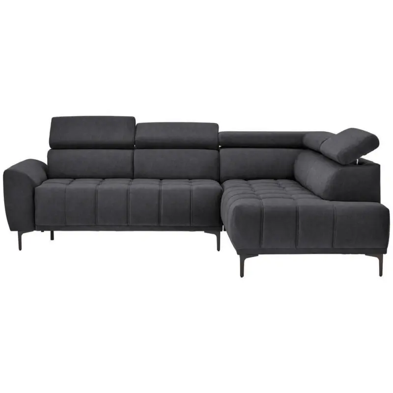 Ecksofa in Velours Graphitfarben