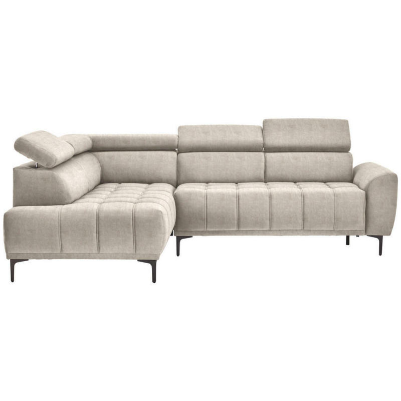 Ecksofa in Velours Beige