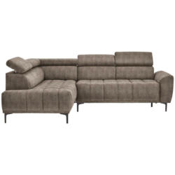 Ecksofa in Velours Braun