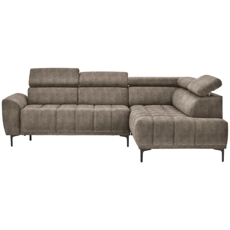 Ecksofa in Velours Braun