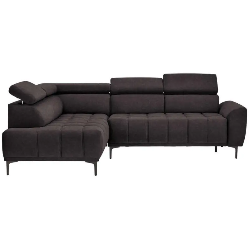 Ecksofa in Velours Dunkelbraun