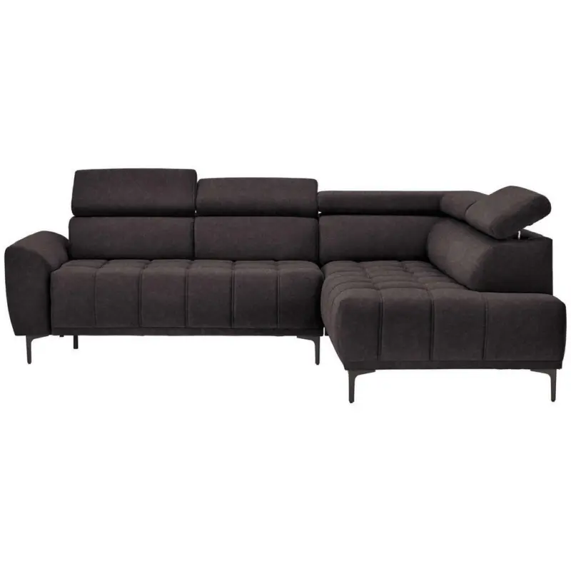 Ecksofa in Velours Dunkelbraun
