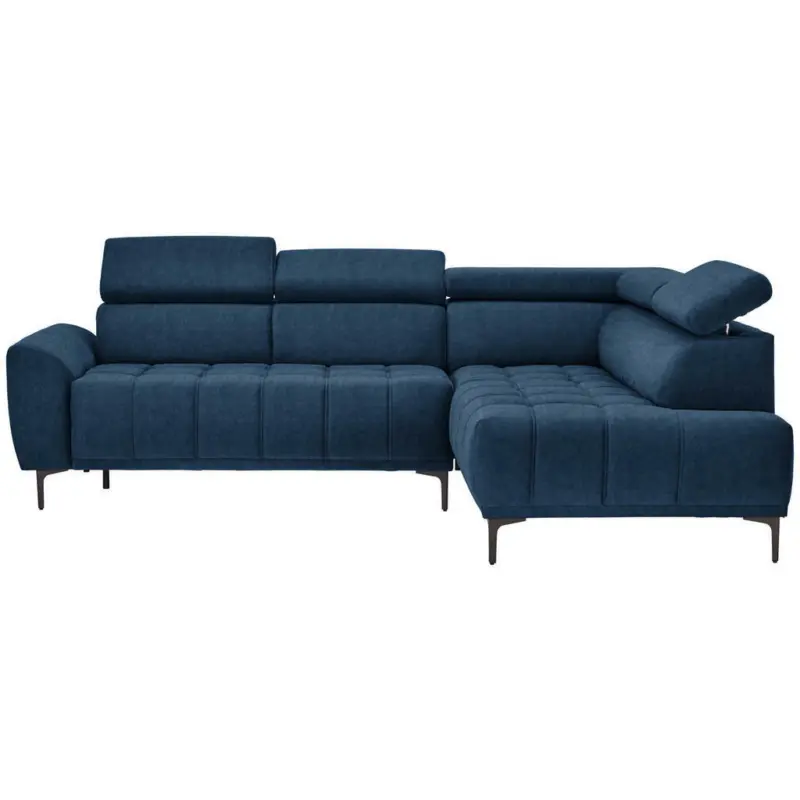 Ecksofa in Velours Dunkelblau
