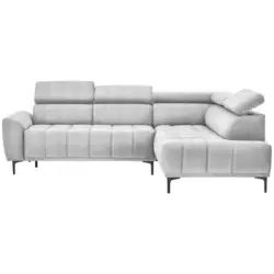 Ecksofa in Velours Hellgrau